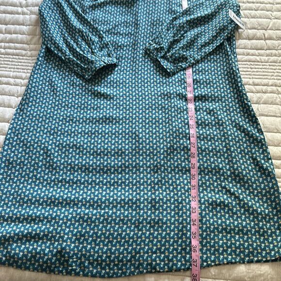 NWT Old Navy Women T-shirt Dress Size Large V Neck 3/4 Sleeves Teal Floral Print - Picture 8 of 9
